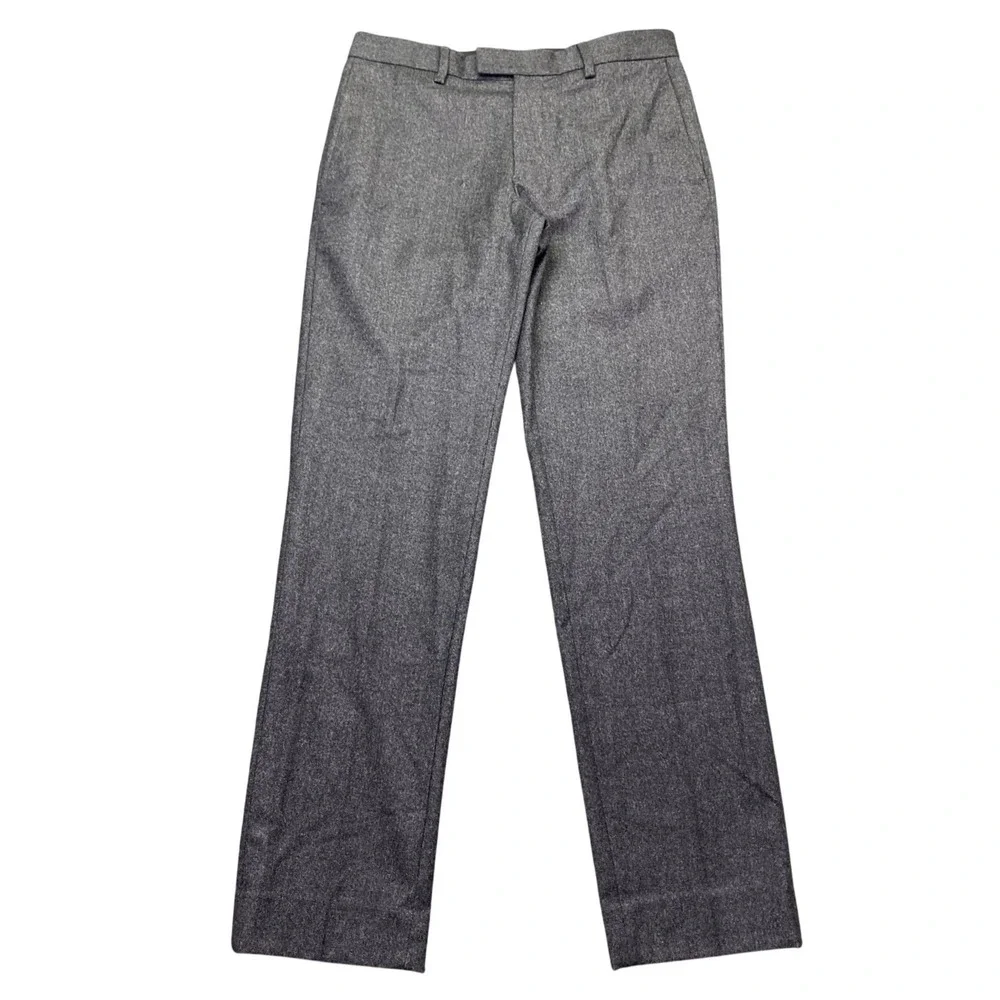 Banana Republic Mens Slim Fit Flannel Wool Trousers Charcoal Grey Sz 30 384412